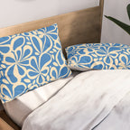 Blue abstract flower art pattern Pillow Sham Gallery Image 2