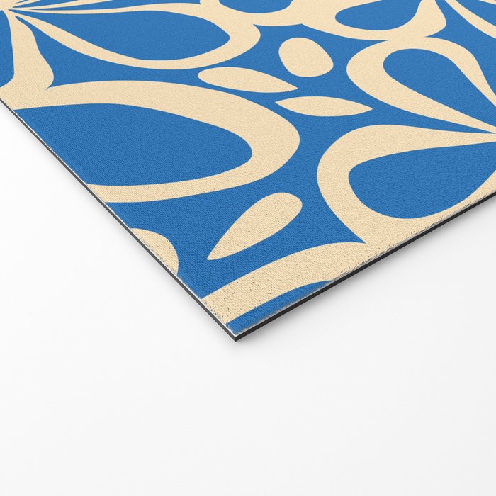 Blue abstract flower art pattern Welcome Mat Gallery Image 2