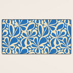 Blue abstract flower art pattern Desk Mat Gallery Image 3