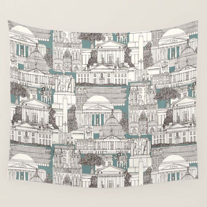 Washington DC toile juniper Wall Tapestry Gallery Image 4