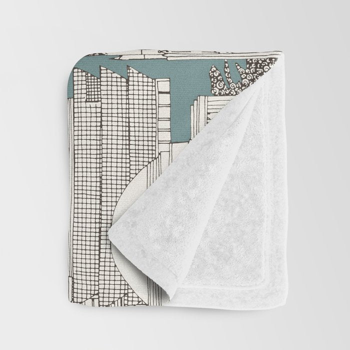 Washington DC toile juniper Throw Blanket Gallery Image 3