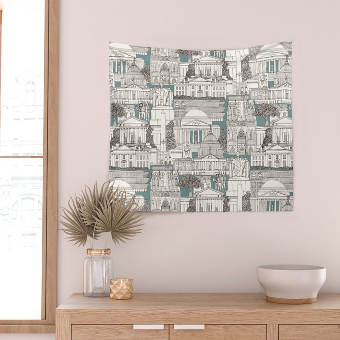 Washington DC toile juniper Wall Tapestry Gallery Image 2