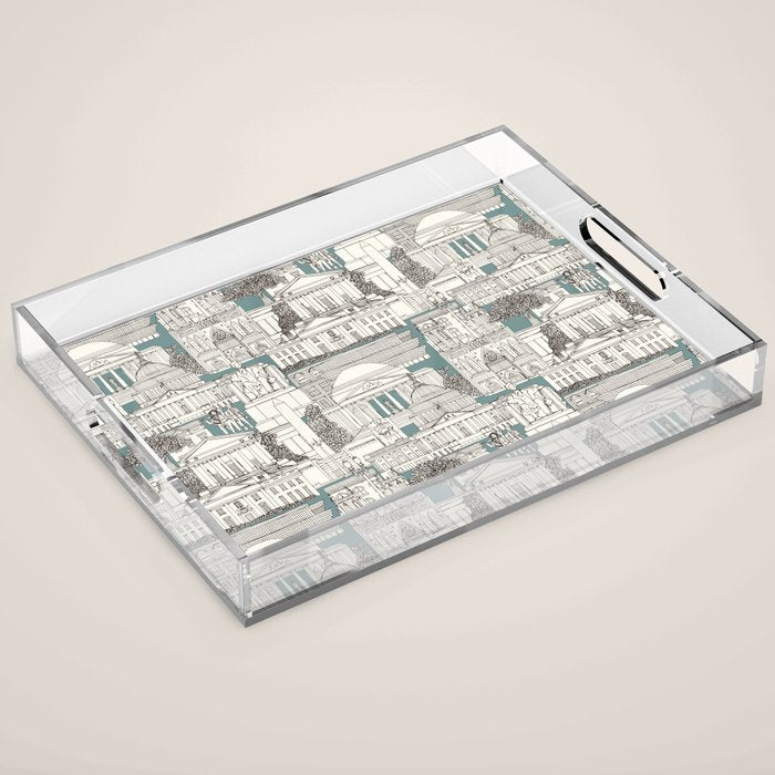 Washington DC toile juniper Acrylic Tray Gallery Image 1