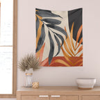 Abstract Art Tropical Leaves 160 Wall Tapestry Gallery Image 2