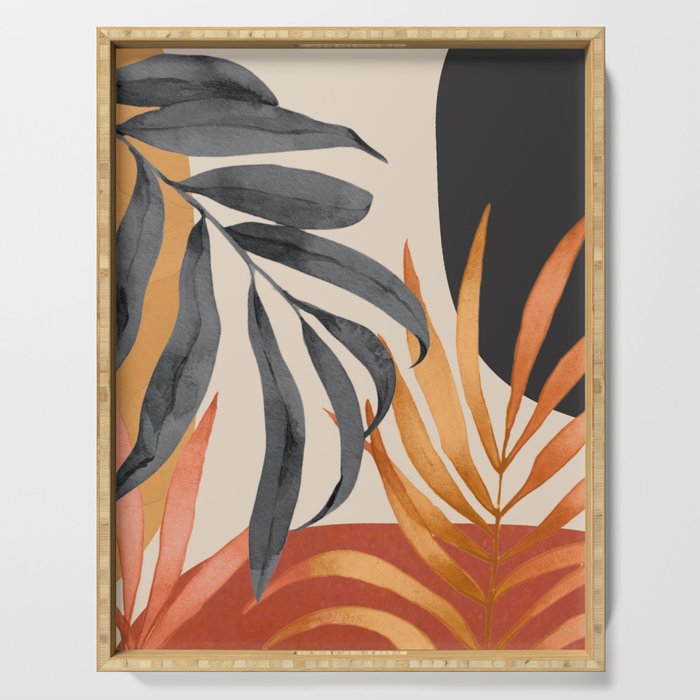 Abstract Art Tropical Leaves 160 Serving Tray Gallery Image 1
