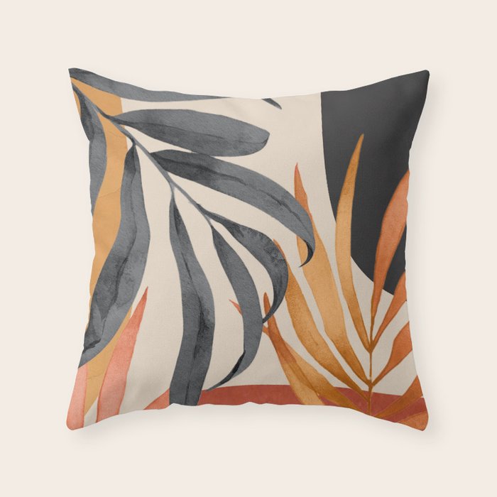 Abstract Art Tropical Leaves 160 Throw Pillow Gallery Image 1
