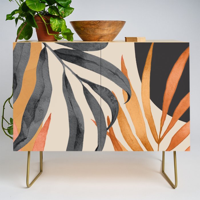 Abstract Art Tropical Leaves 160 Credenza Gallery Image 1