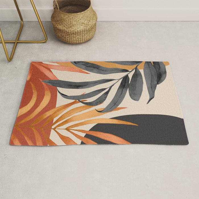 Abstract Art Tropical Leaves 160 Rug Gallery Image 1