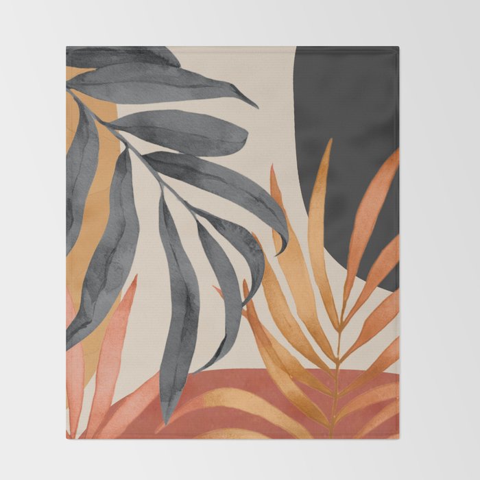 Abstract Art Tropical Leaves 160 Throw Blanket Gallery Image 2