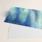 Magical Log Cabin Snowy Northern Lights Forest Landscape Wrapping Paper Gallery Image 2