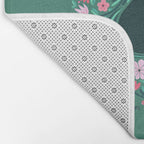 I Heart Cats and Flowers (in Green) Bath Mat Gallery Image 2