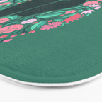 I Heart Cats and Flowers (in Green) Bath Mat Gallery Image 3