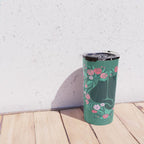I Heart Cats and Flowers (in Green) Travel Mug Gallery Image 4
