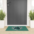 I Heart Cats and Flowers (in Green) Welcome Mat Gallery Image 3