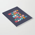 Whats The Best That Could Happen motivational typography print Notebook Gallery Image 2