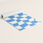 Ocean Blue Wavy Checkerboard  Yoga Mat Gallery Image 2