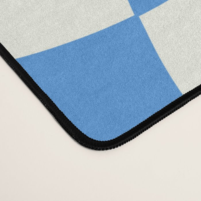 Ocean Blue Wavy Checkerboard  Desk Mat Gallery Image 4