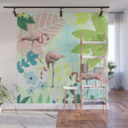 Flamingo jungle Wall Mural Gallery Image 1