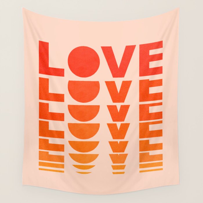 Abstraction_LOVE_SUNSET_Minimalism_001 Wall Tapestry Gallery Image 1