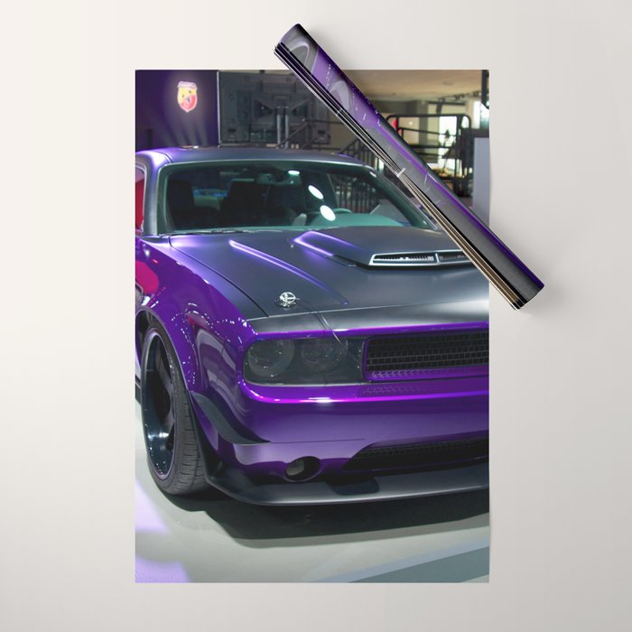 Purple Challenger Hellcat Demon color photograph / photography / poster Wrapping Paper Gallery Image 1