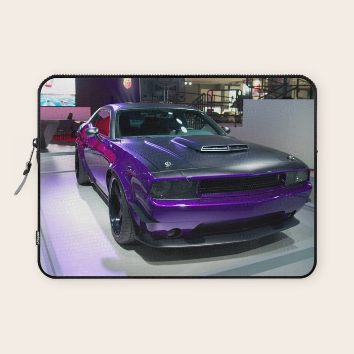 Purple Challenger Hellcat Demon color photograph / photography / poster Laptop Sleeve Gallery Image 1