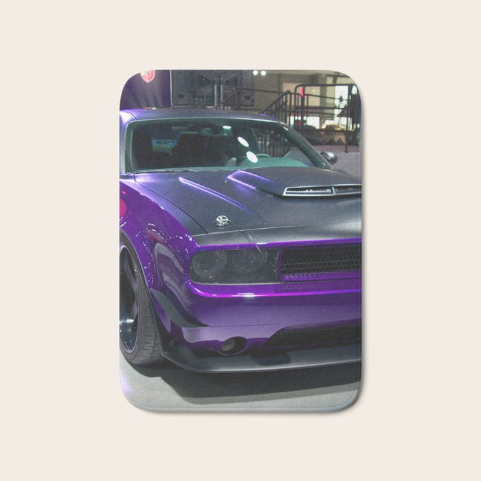 Purple Challenger Hellcat Demon color photograph / photography / poster Bath Mat Gallery Image 1