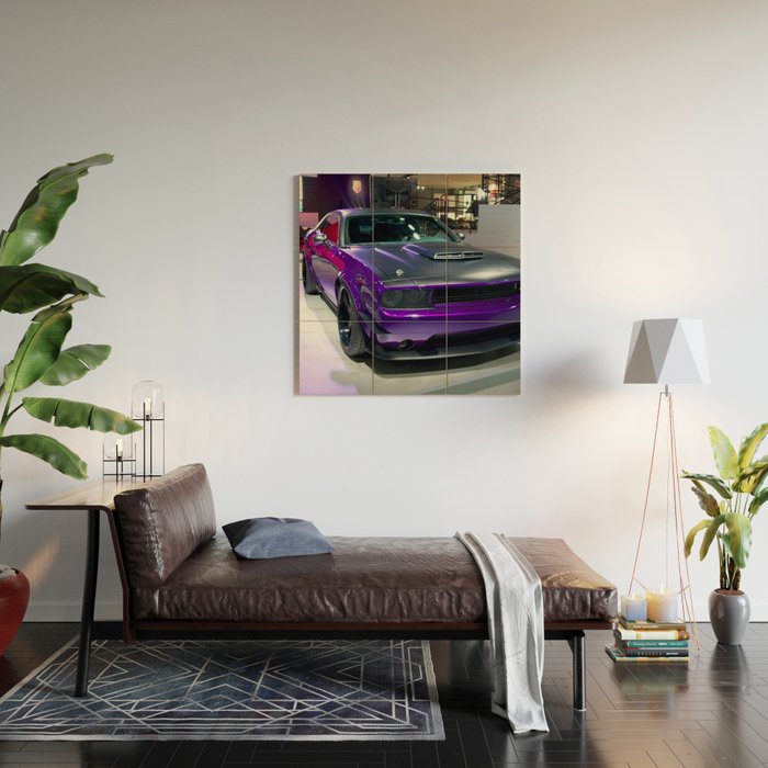Purple Challenger Hellcat Demon color photograph / photography / poster Wood Wall Art Gallery Image 2