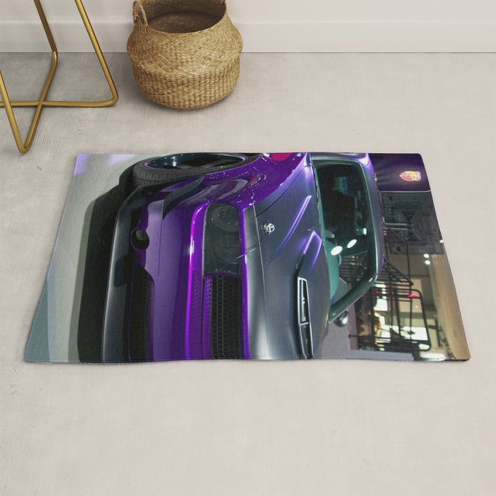 Purple Challenger Hellcat Demon color photograph / photography / poster Rug Gallery Image 1