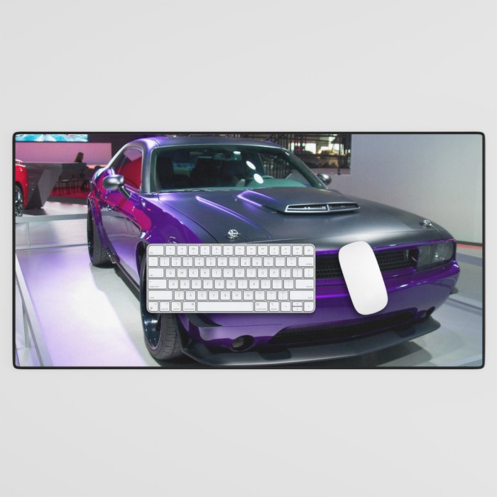 Purple Challenger Hellcat Demon color photograph / photography / poster Desk Mat Gallery Image 1