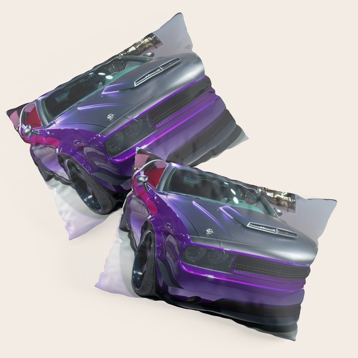 Purple Challenger Hellcat Demon color photograph / photography / poster Pillow Sham Gallery Image 3