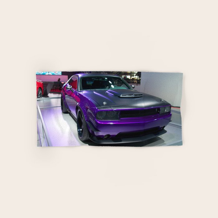 Purple Challenger Hellcat Demon color photograph / photography / poster Towels Gallery Image 1