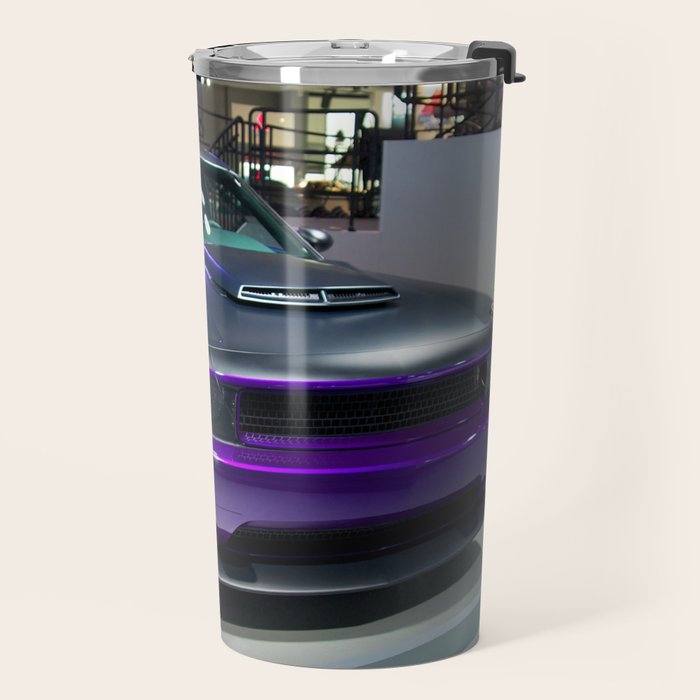 Purple Challenger Hellcat Demon color photograph / photography / poster Travel Mug Gallery Image 2