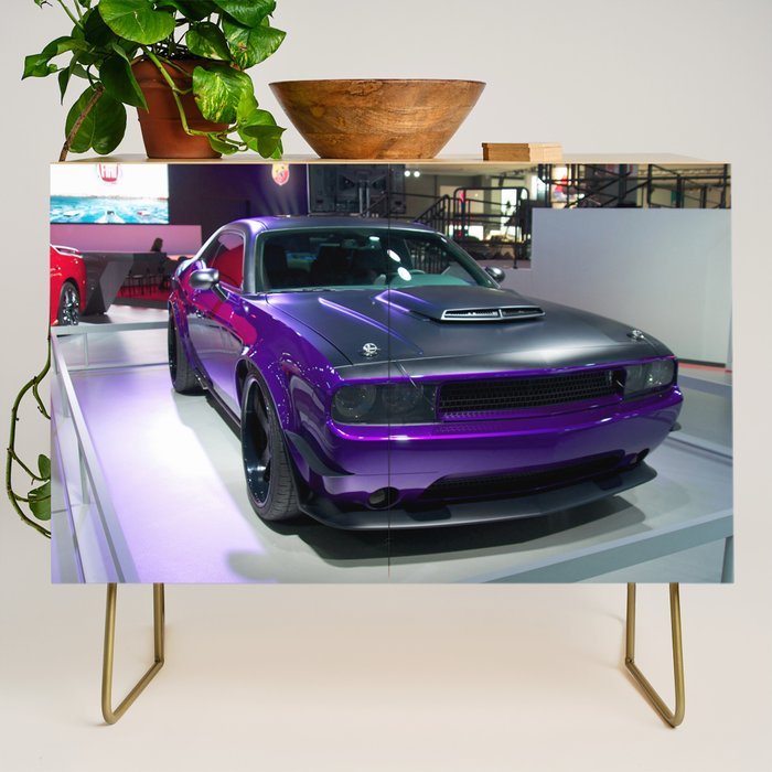 Purple Challenger Hellcat Demon color photograph / photography / poster Credenza Gallery Image 1