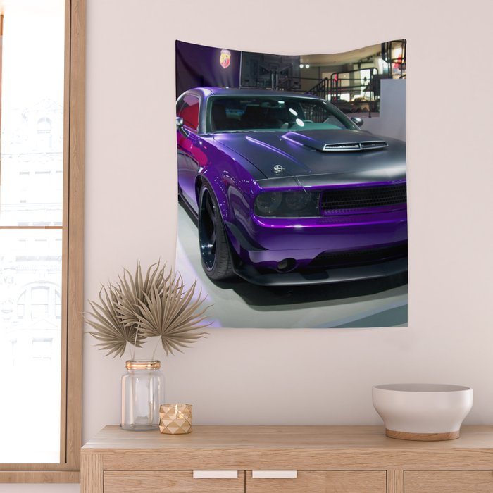 Purple Challenger Hellcat Demon color photograph / photography / poster Wall Tapestry Gallery Image 2