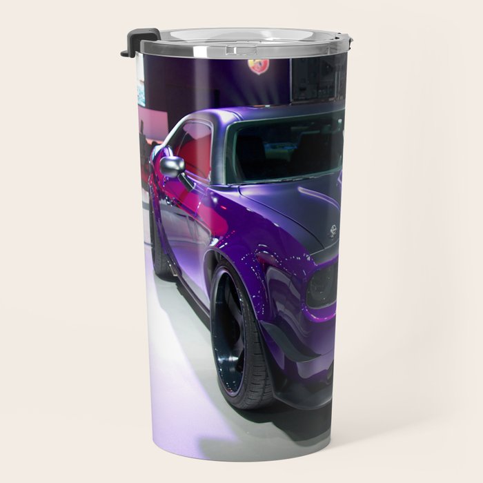 Purple Challenger Hellcat Demon color photograph / photography / poster Travel Mug Gallery Image 3