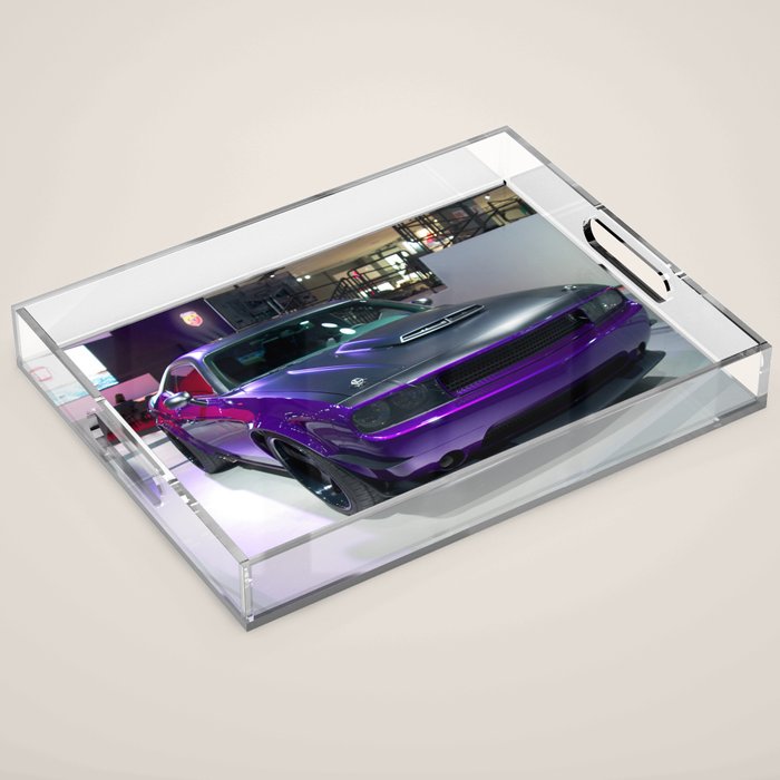 Purple Challenger Hellcat Demon color photograph / photography / poster Acrylic Tray Gallery Image 1