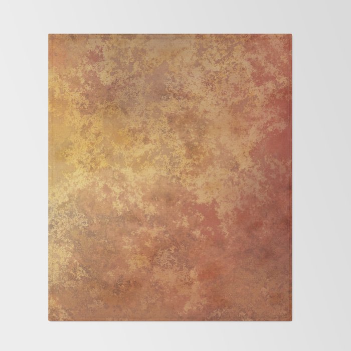 Rusted Copper and Gold Throw Blanket Gallery Image 2