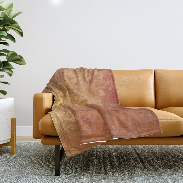 Rusted Copper and Gold Throw Blanket Gallery Image 1