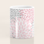 Festive, Floral Prints, Pink, Gray, White Coffee Mug Gallery Image 4