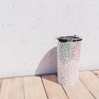 Festive, Floral Prints, Pink, Gray, White Travel Mug Gallery Image 4