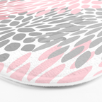 Festive, Floral Prints, Pink, Gray, White Bath Mat Gallery Image 3