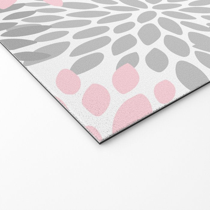 Festive, Floral Prints, Pink, Gray, White Welcome Mat Gallery Image 2