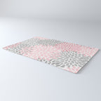 Festive, Floral Prints, Pink, Gray, White Rug Gallery Image 3