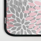 Festive, Floral Prints, Pink, Gray, White Laptop Sleeve Gallery Image 3