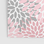 Festive, Floral Prints, Pink, Gray, White Poster Gallery Image 3
