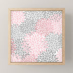 Festive, Floral Prints, Pink, Gray, White Mini Art Print Gallery Image 1