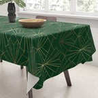 Art Deco in Emerald Green Tablecloth Gallery Image 3