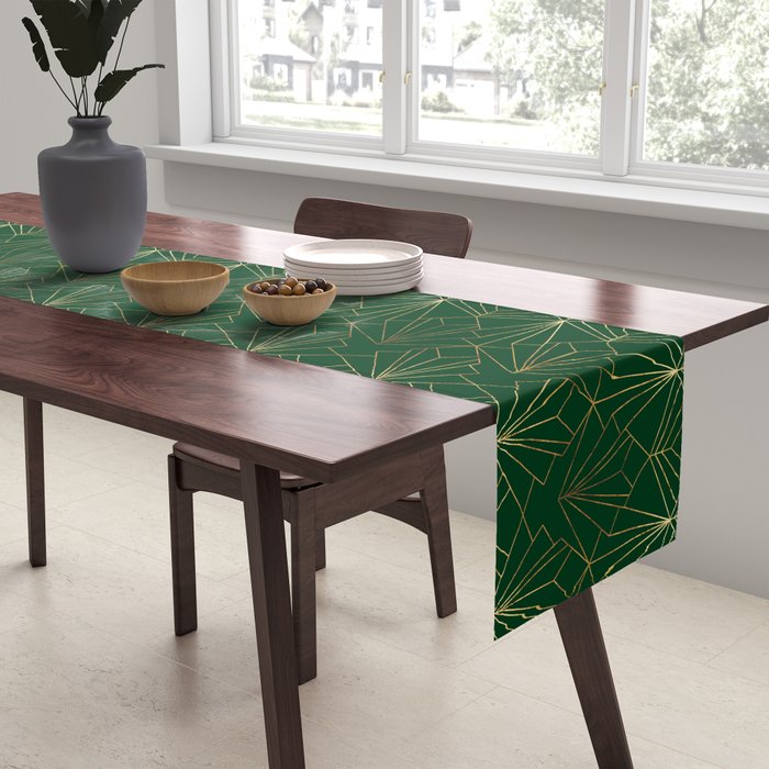 Art Deco in Emerald Green Table Runner Gallery Image 2