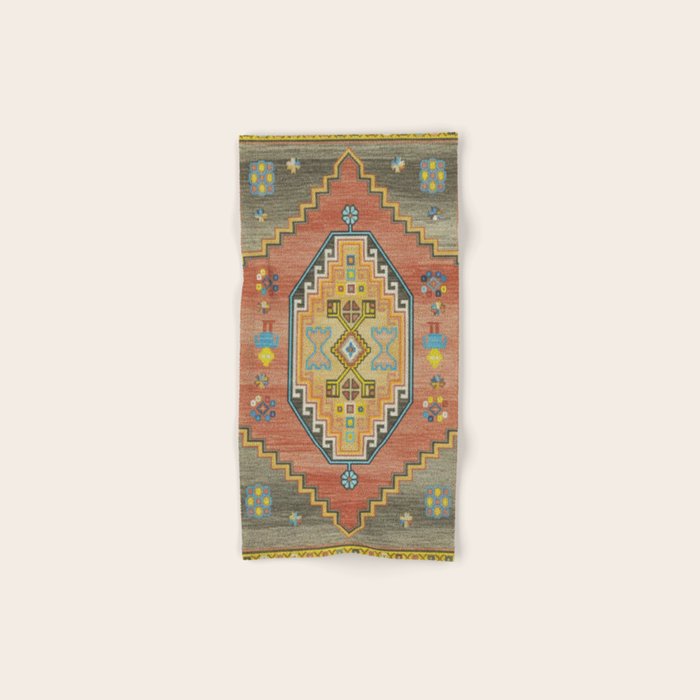 Moroccan Berber Geometric Rug Pattern Bath Towel Gallery Image 1