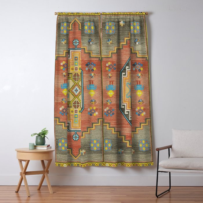 Moroccan Berber Geometric Rug Pattern Window Curtain Gallery Image 5